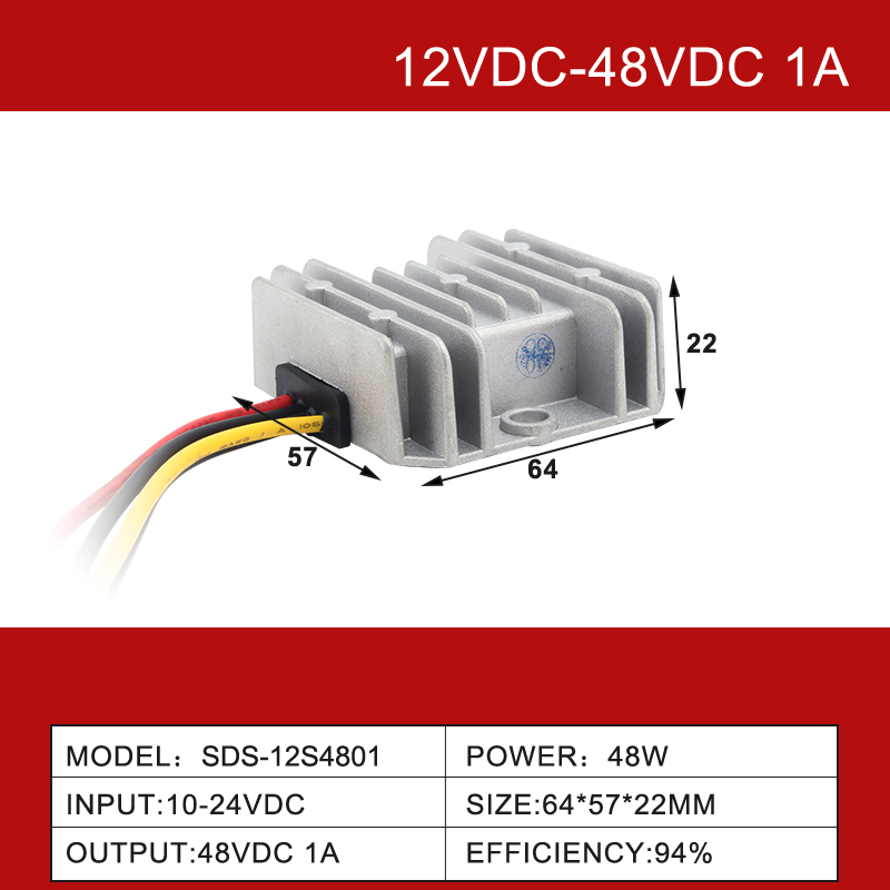 12V إلى 48V 1A إلى 20A مقاوم للماء دفعة DC-DC محول التيار الكهربائي للسيارة