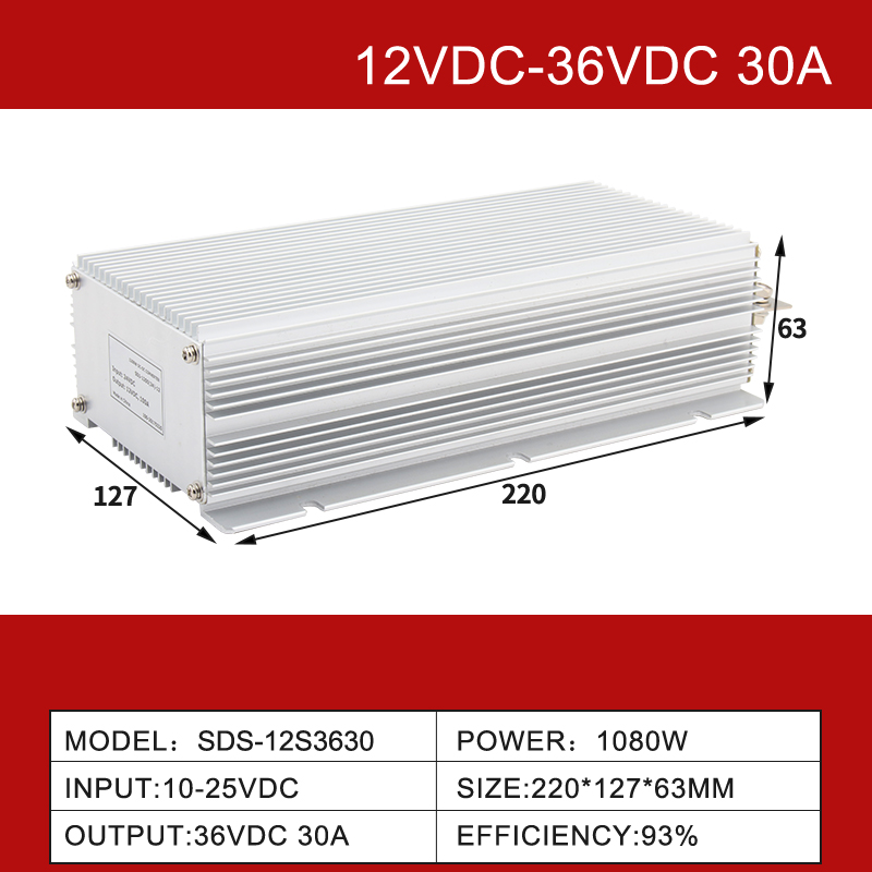 12V إلى 36V 1A إلى 30A IP68 غير معزول DC-DC محول طاقة السيارة