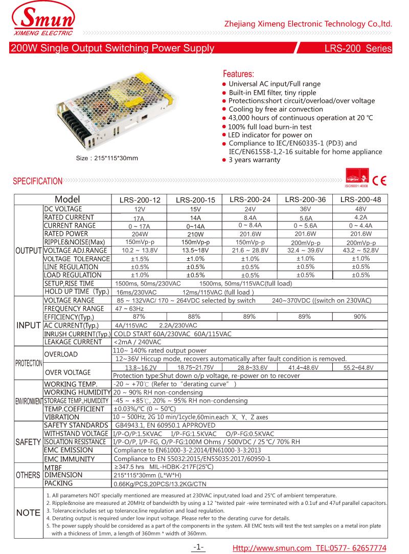 LRS-200 المواصفات -1