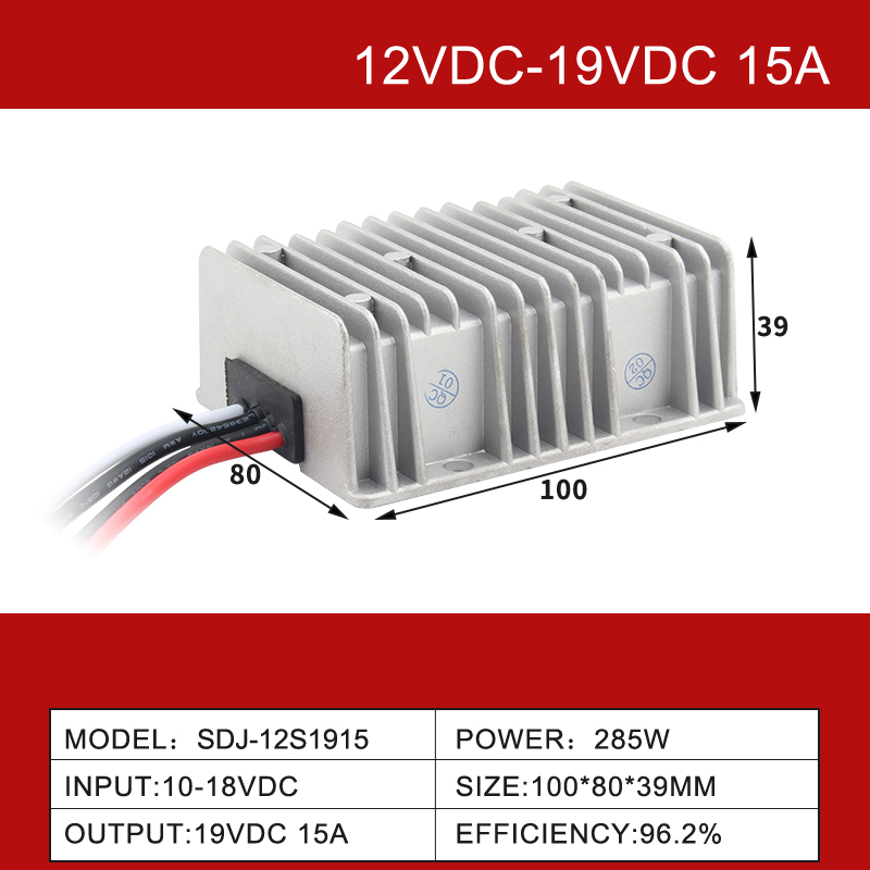 12V إلى 19VDC 3A إلى 30A غير معزول IP68 عالية الكفاءة للماء DC-DC محول 