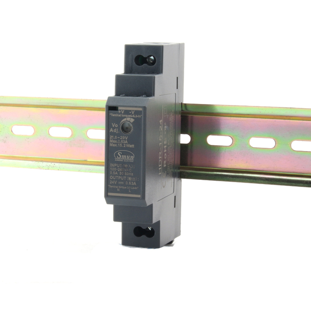 سلسلة HDR 15 وات إلى 150 وات 5 فولت/12 فولت/15 فولت/24 فولت/48 فولت تيار مستمر مخرج فائق النحافة Din Rail تحويل التيار الكهربائي SMPS