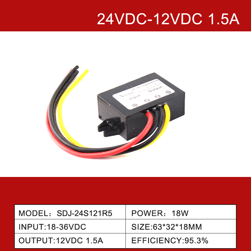 24VDC إلى 12VDC 1.5A إلى 100A تنحي محول طاقة DC-DC باك غير معزول