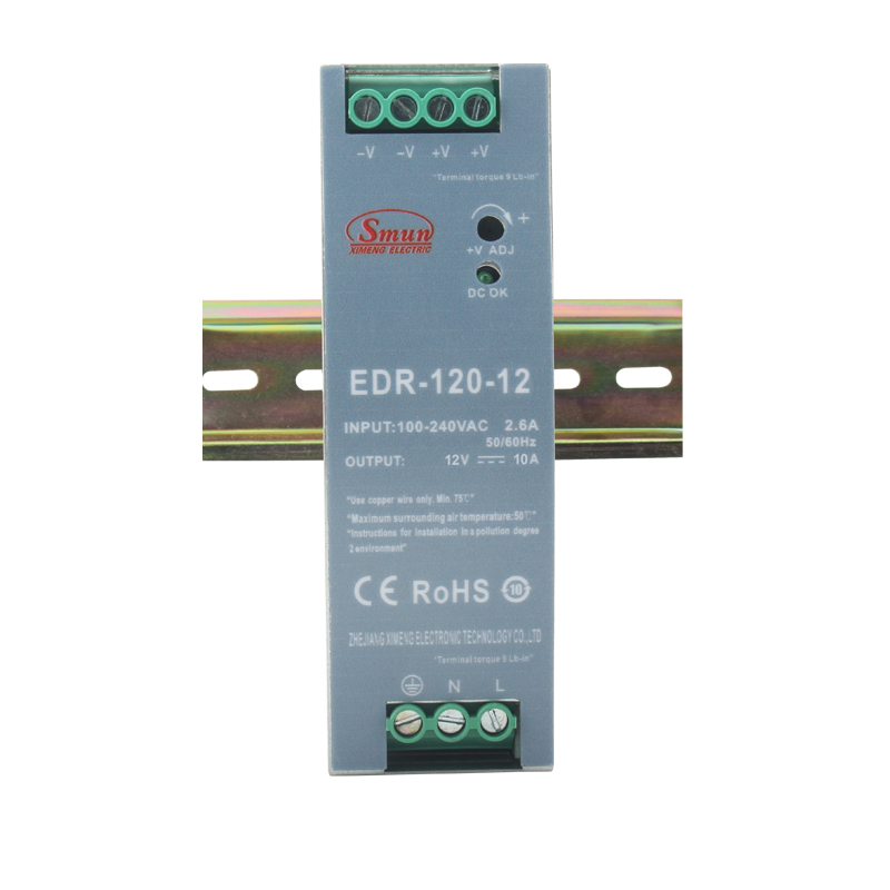 سلسلة EDR 75 وات 120 وات 150 وات اقتصادية رفيعة AC-DC Din Rail تحويل التيار الكهربائي SMPS