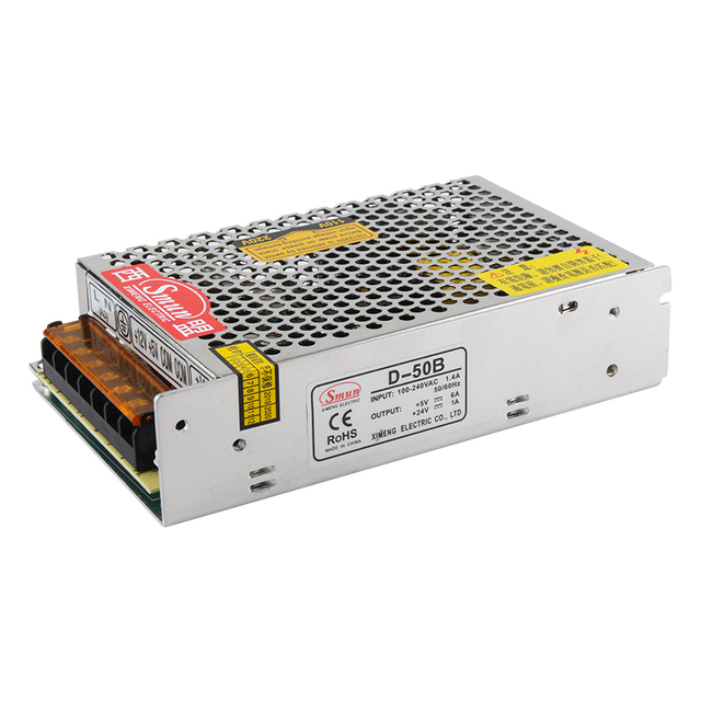 D-50C 12V2A 24V1A 50W ثنائي تحويل التيار الكهربائي 