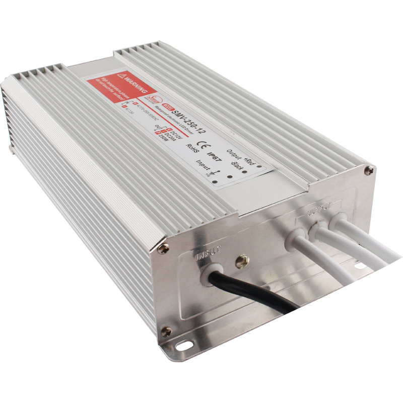 SMV سلسلة 10 واط إلى 1000 واط 5 فولت/12 فولت/15 فولت/24 فولت/48 فولت الجهد المستمر إخراج واحد مقاوم للماء IP67 LED سائق