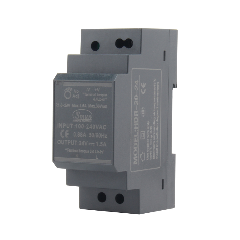 سلسلة HDR 15 وات إلى 150 وات 5 فولت/12 فولت/15 فولت/24 فولت/48 فولت تيار مستمر مخرج فائق النحافة Din Rail تحويل التيار الكهربائي SMPS