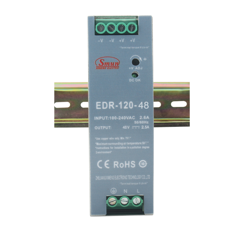 سلسلة EDR 75 وات 120 وات 150 وات اقتصادية رفيعة AC-DC Din Rail تحويل التيار الكهربائي SMPS
