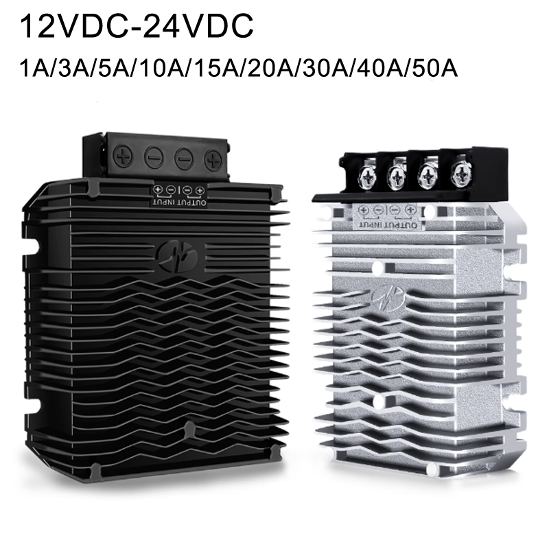 12VDC إلى 24VDC 1-50A غير معزول IP68 مقاوم للماء دفعة تصعيد DC-DC محول 