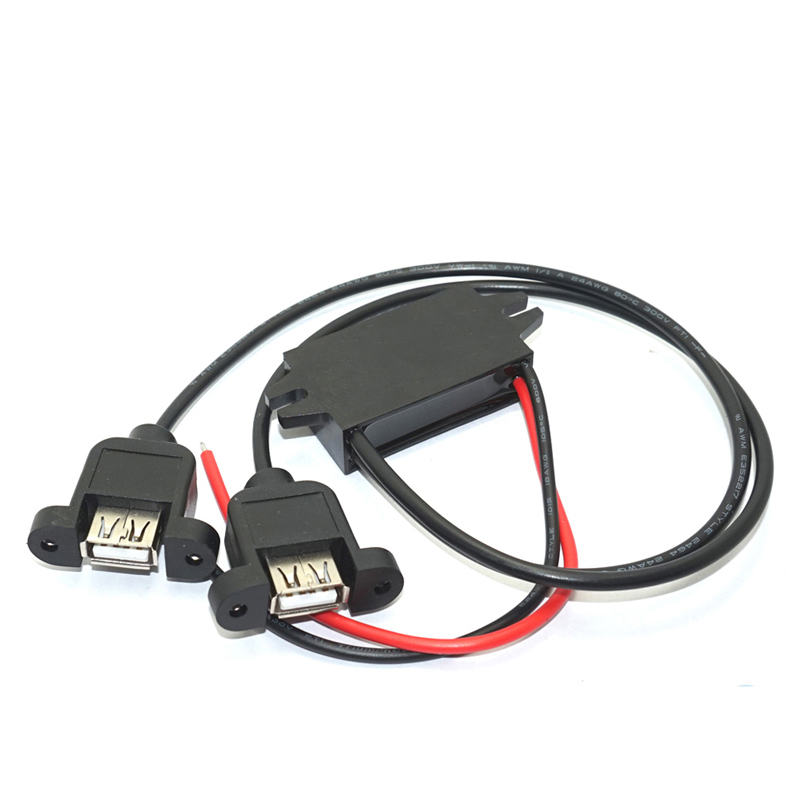 12V / 24VDC إلى 5VDC 3A محول DC-DC غير معزول مع USB مزدوج